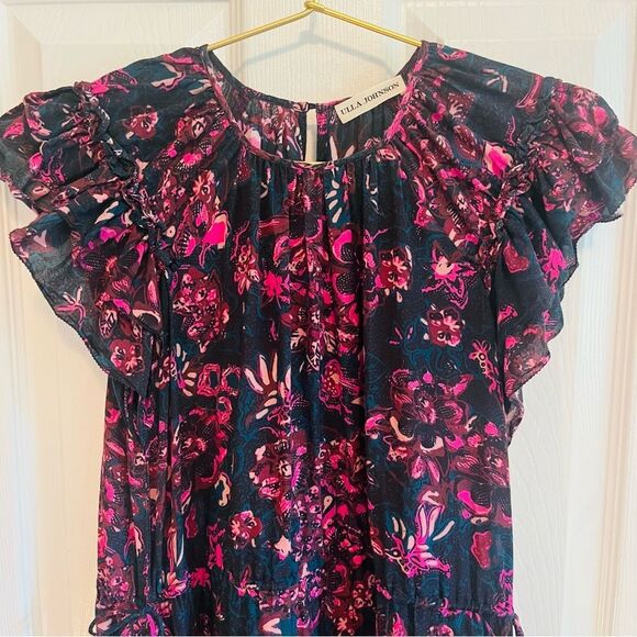 Ulla Johnson Arlene Ruffle Floral Midi Dress - Picture 7 of 11